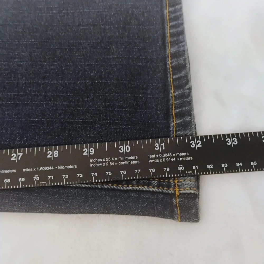 Michael Kors Womens 8 Dark Wash Bootcut Stretch Jeans Gold MK Logo H